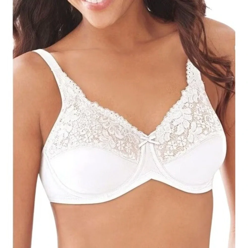 Lilyette by Maidenform Women's  Minimizer Underwire Bra Size 38C White Good